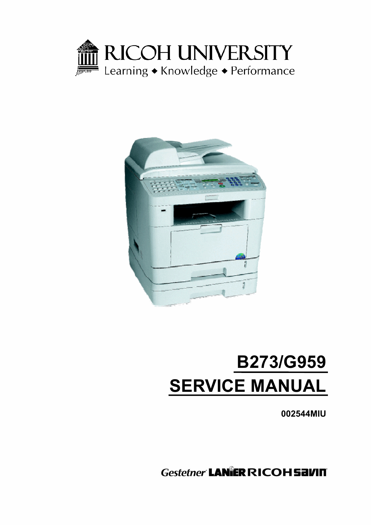 RICOH Aficio AC205 AC205L B273 G959 Service Manual-1